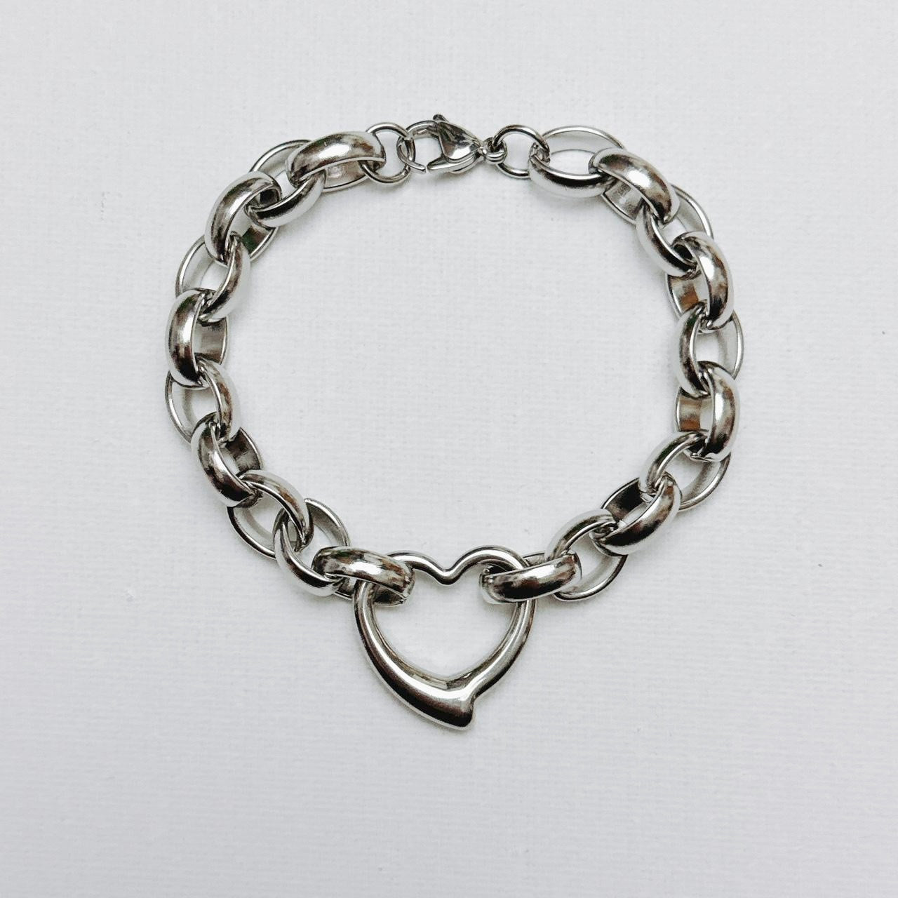 Silver Chain Heart Bracelet