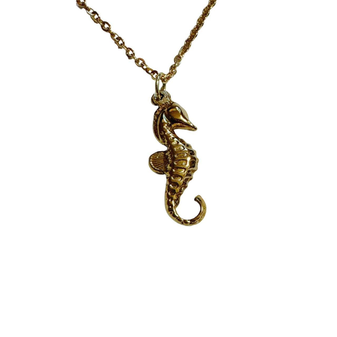 gold seahorse necklace