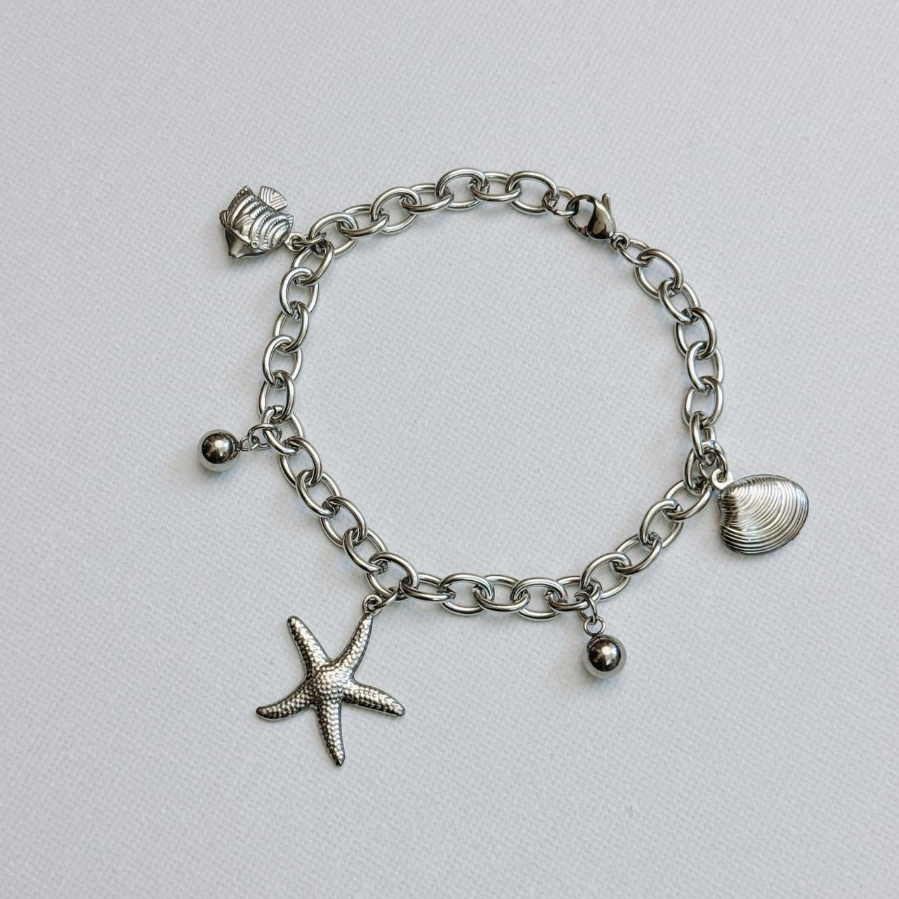 sea life silver charm bracelet