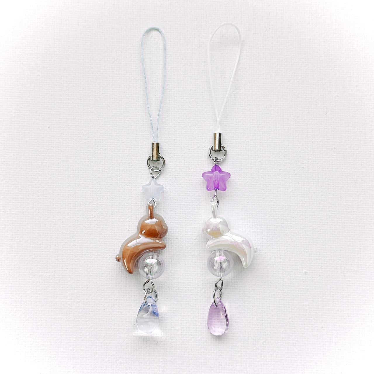 celestial bunny charm - white & purple