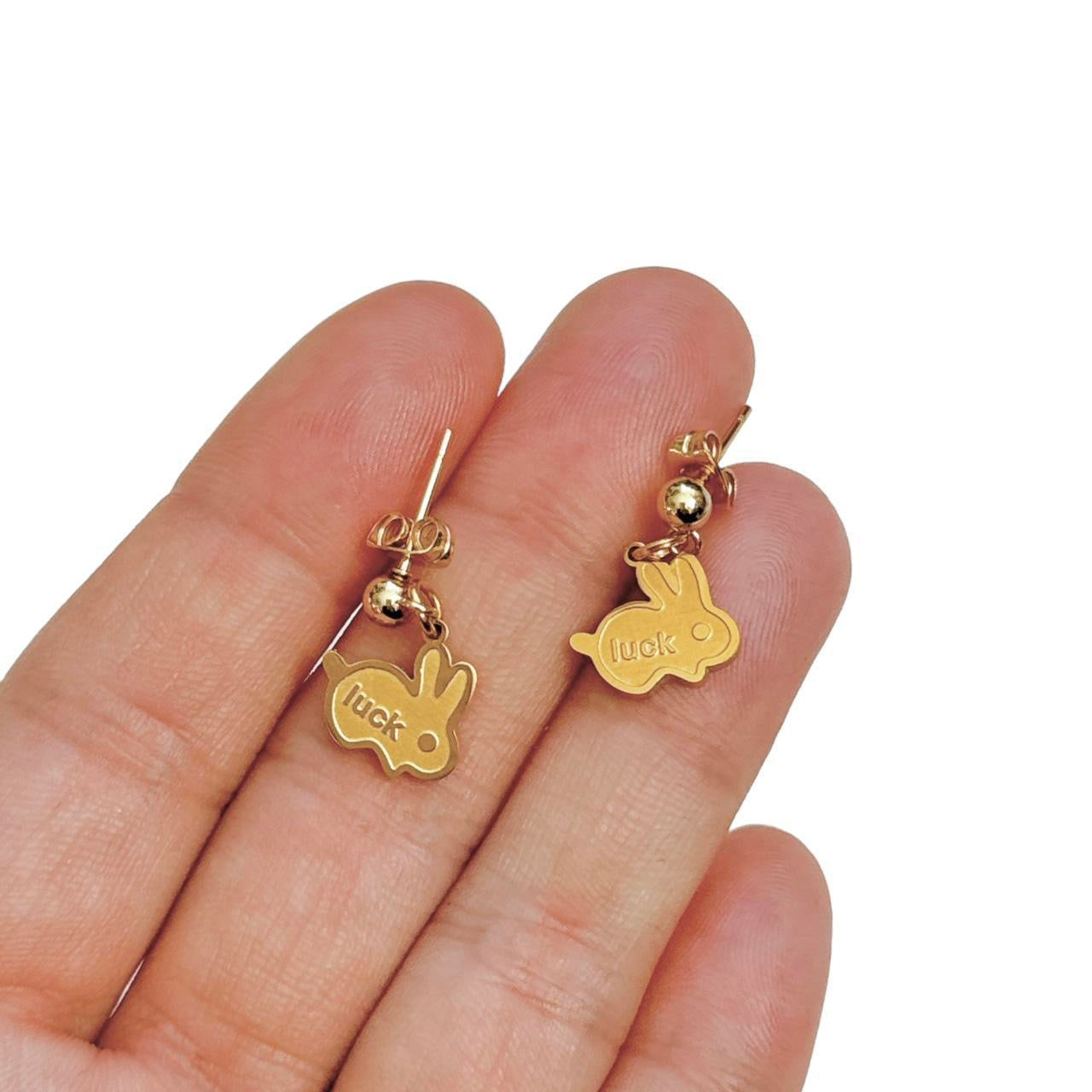 Gold Lucky Bunny Earrings