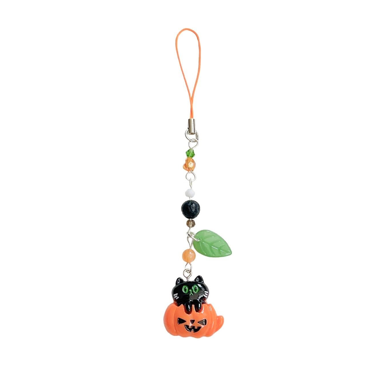 Pumpkin Cat Phone Charm