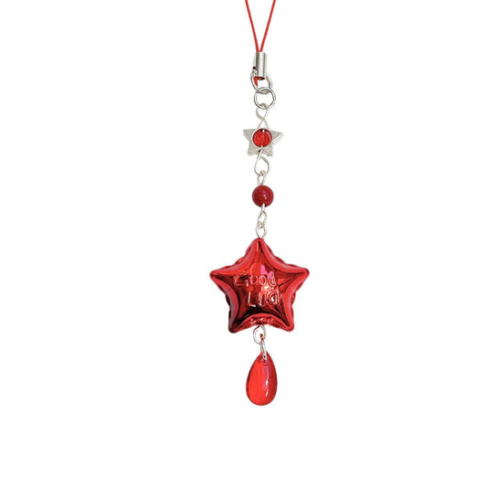 Good Luck Star Phone Charm - Red