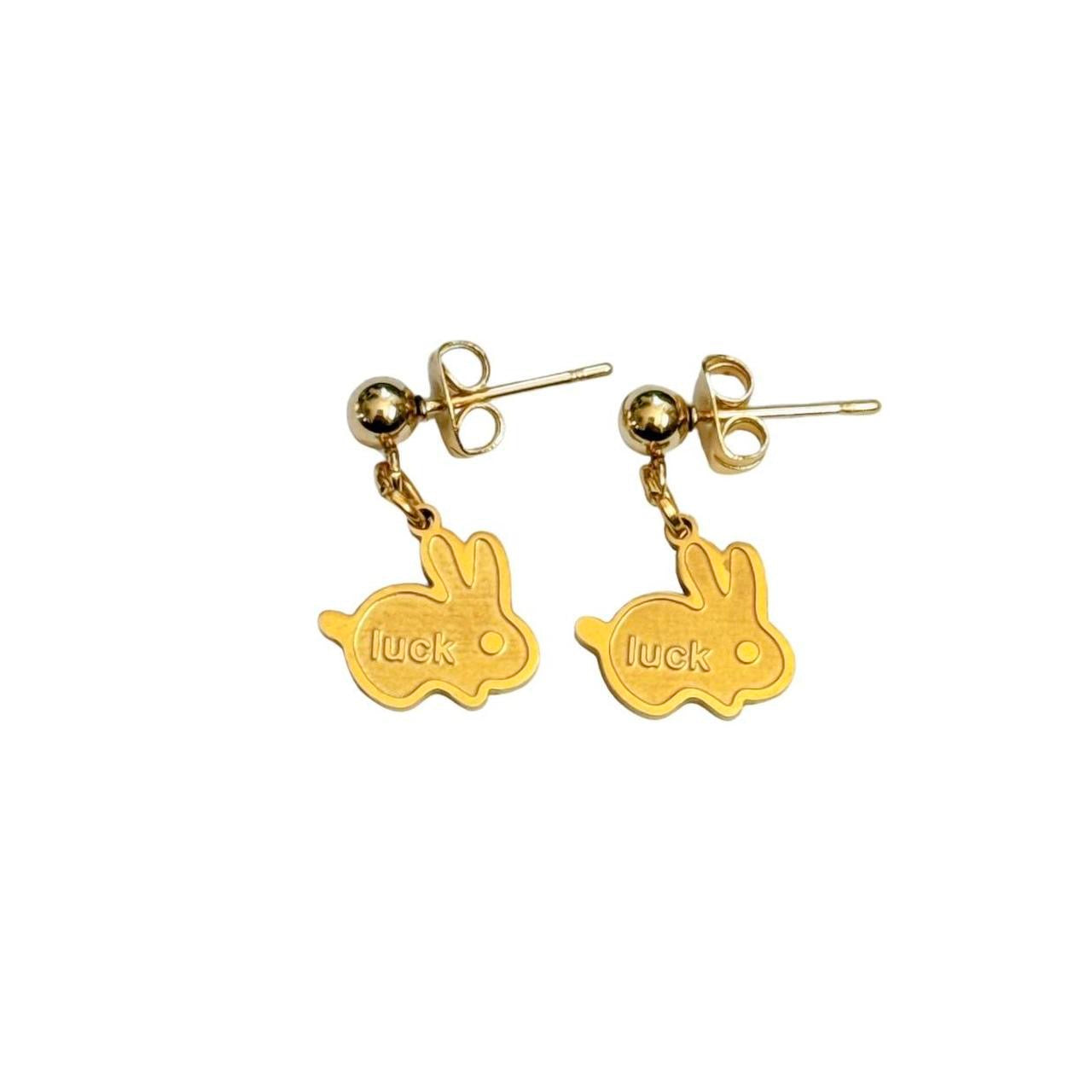 Gold Lucky Bunny Earrings