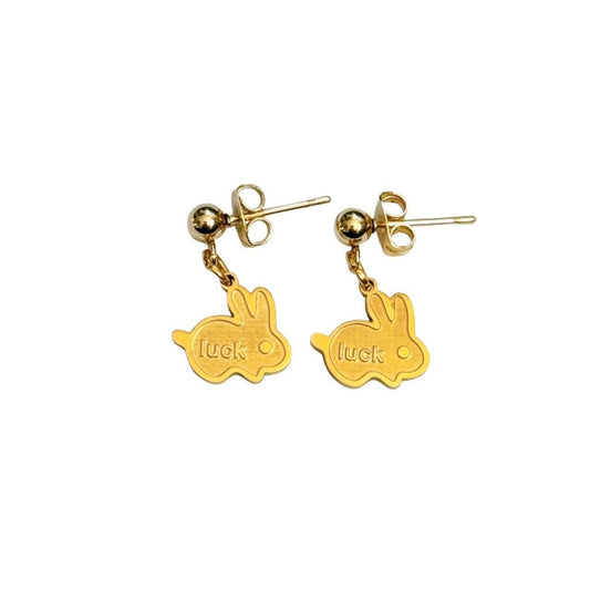 Gold Lucky Bunny Earrings