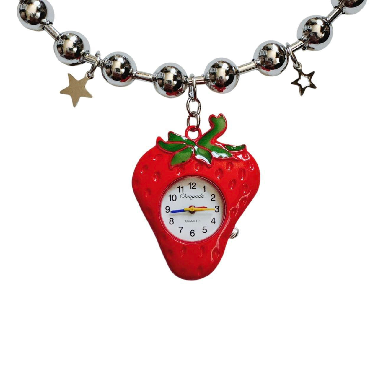 strawberry watch necklace - ball chain