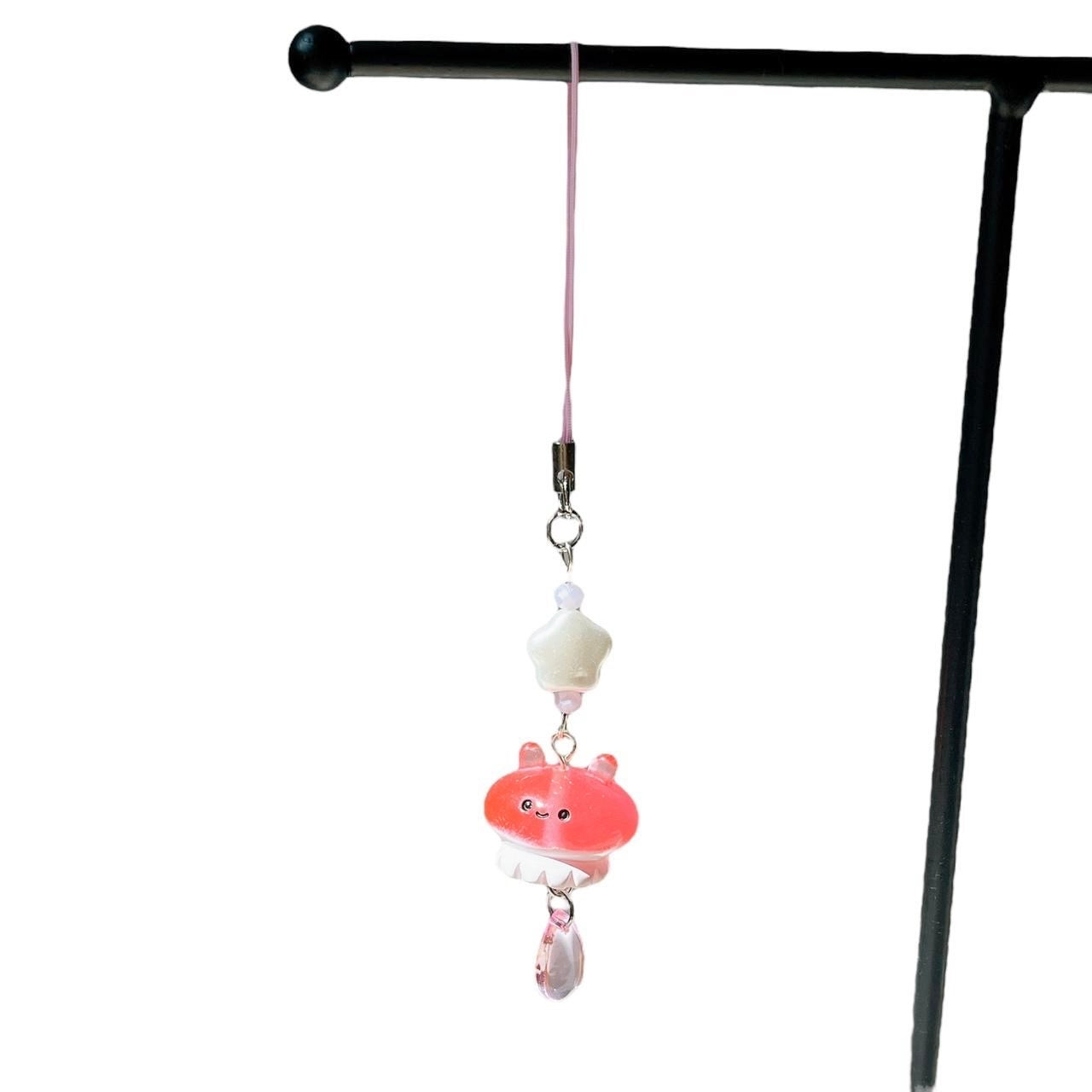 Pink Jellyfish Phone Charm