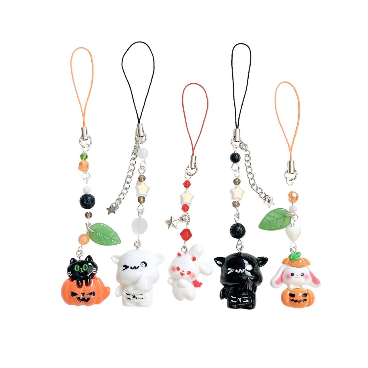 pumpkin bunny beaded phone charm 🎃🐇