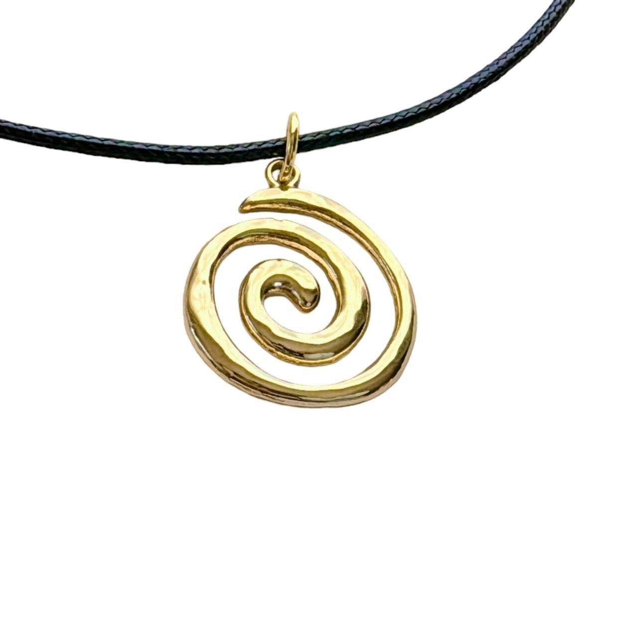 Gold Spiral Cord Necklace