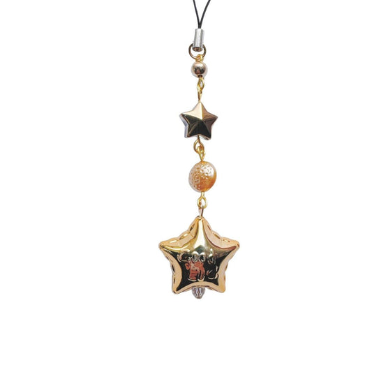 Gold Good Luck Star Phone Charm