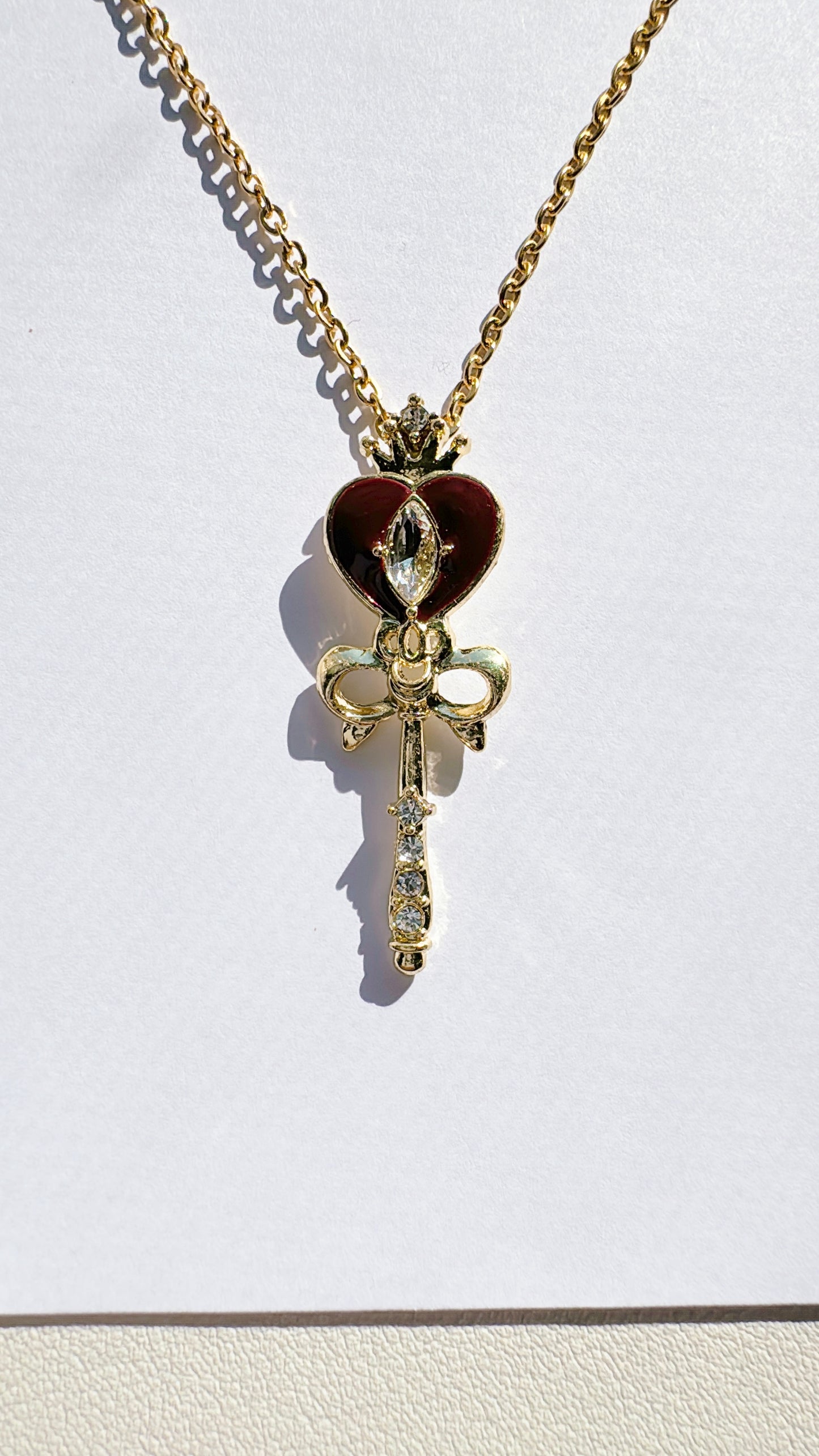 Gold & Red Scepter Necklace