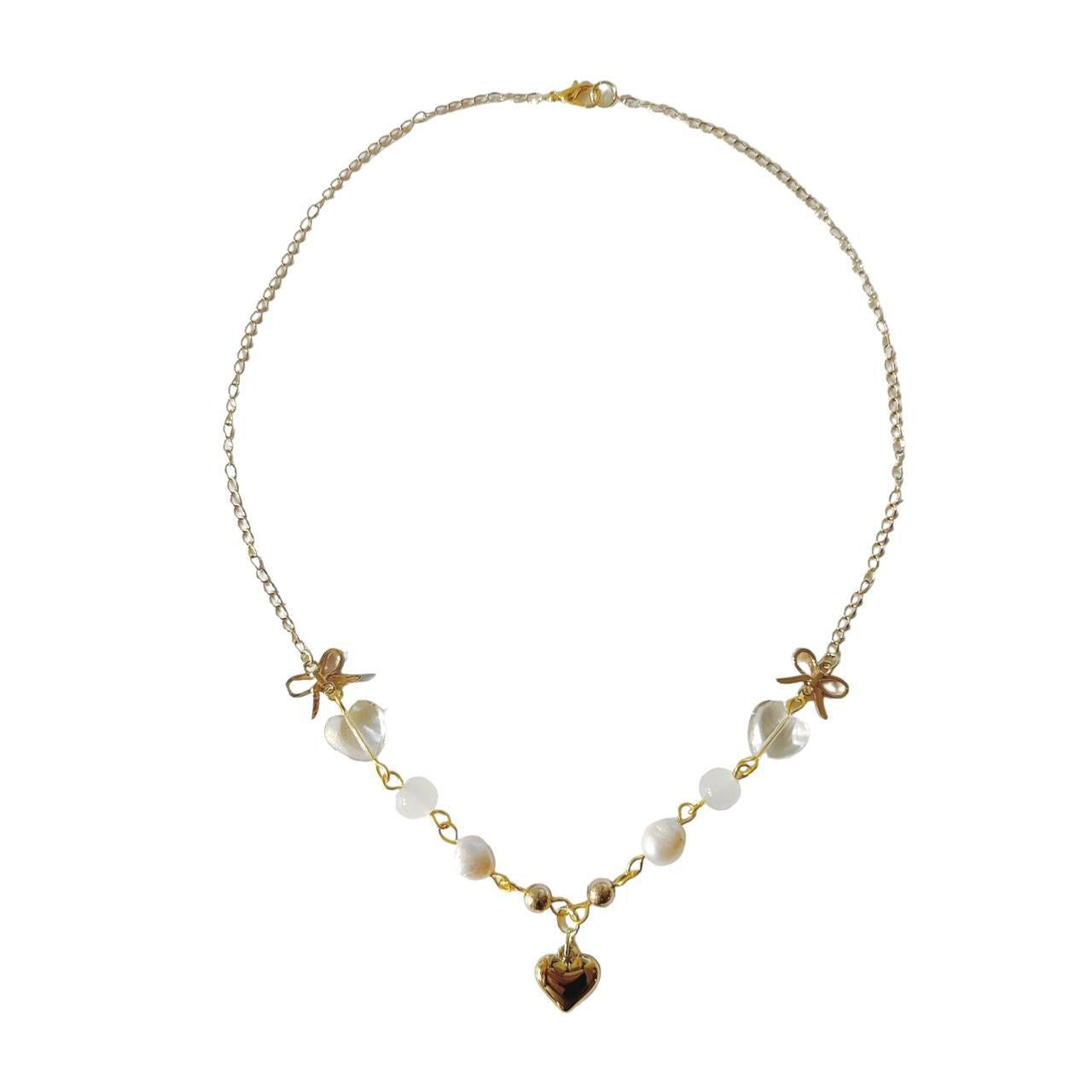 Gold Heart Beaded Necklace