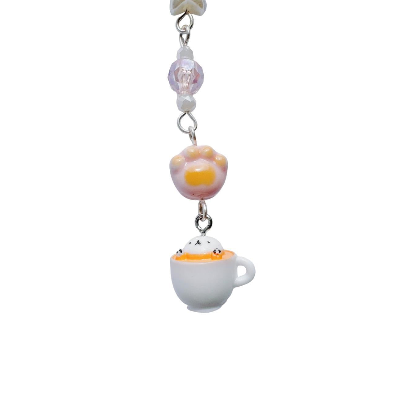 Coffee Bunny Phone Charm