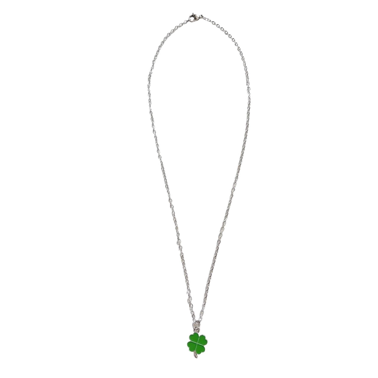 Green & Silver Clover Necklace