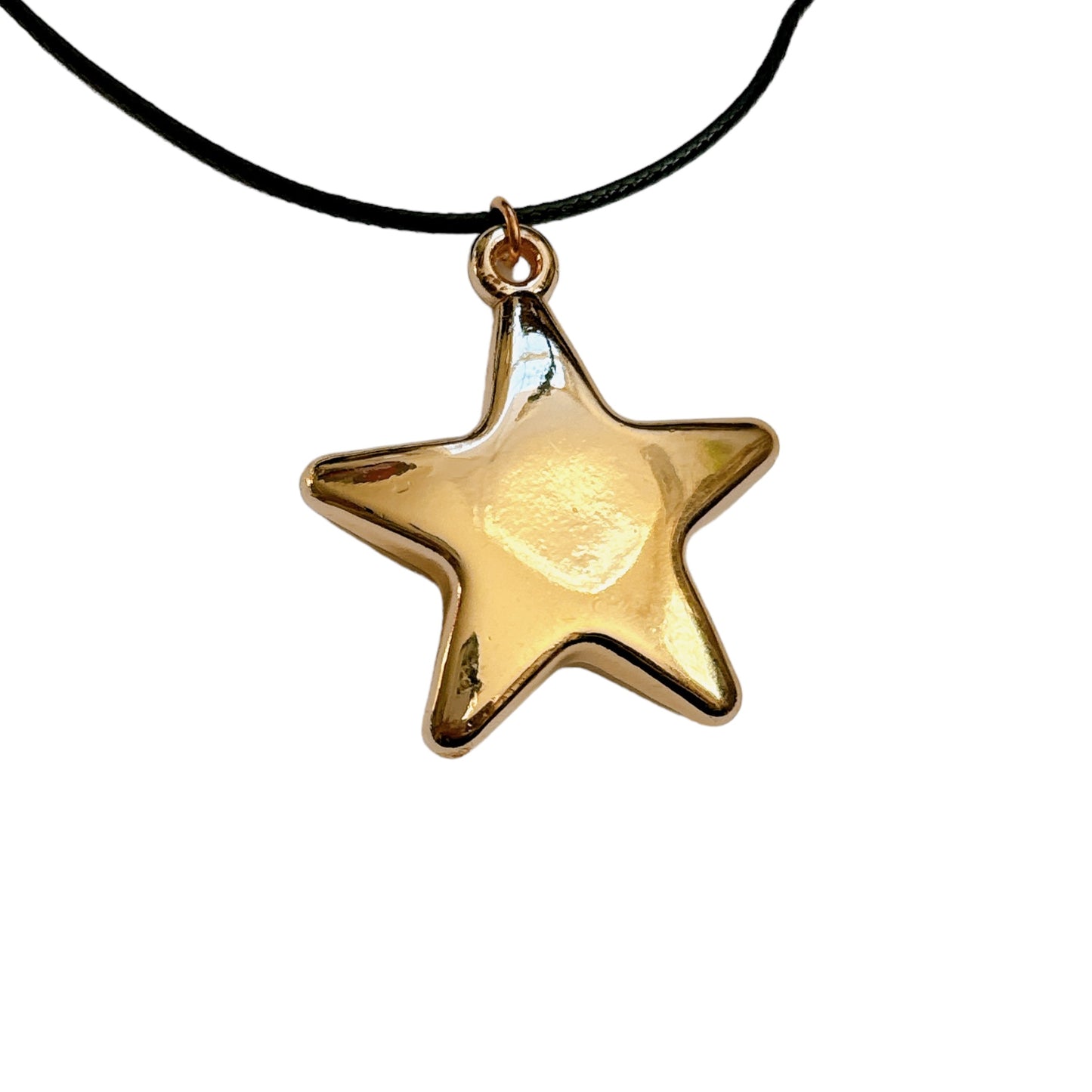 Large Gold Star Cord Necklace