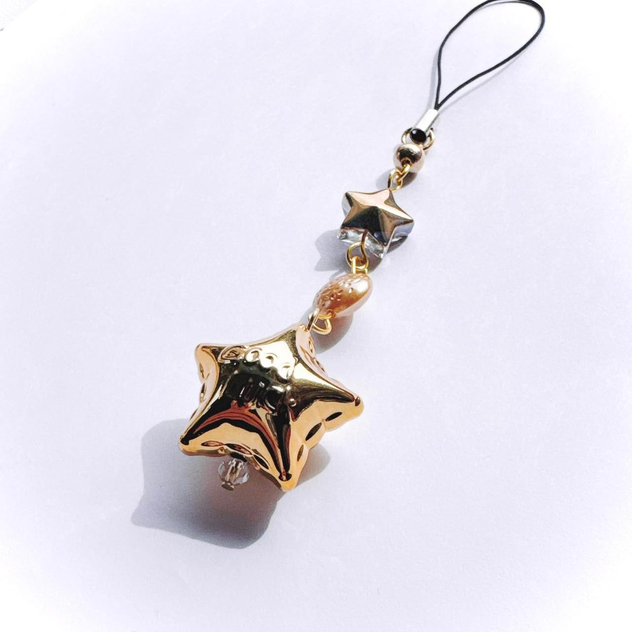 Gold Good Luck Star Phone Charm