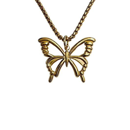 gold butterfly necklace