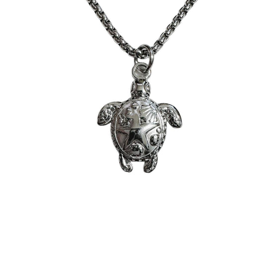 silver sea turtle necklace