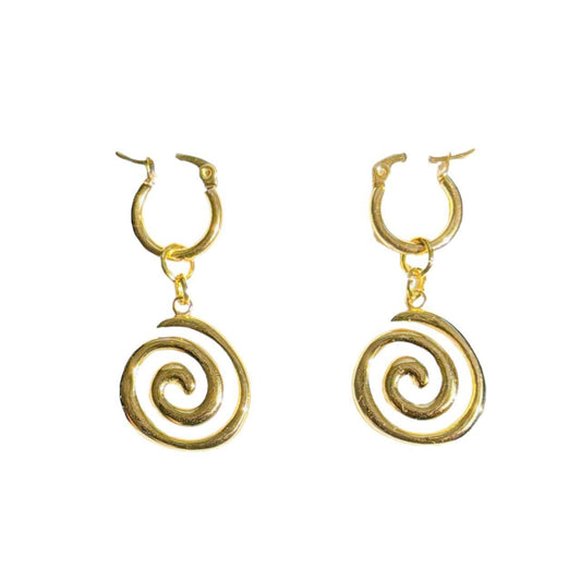 Gold Spiral Hoop Earrings