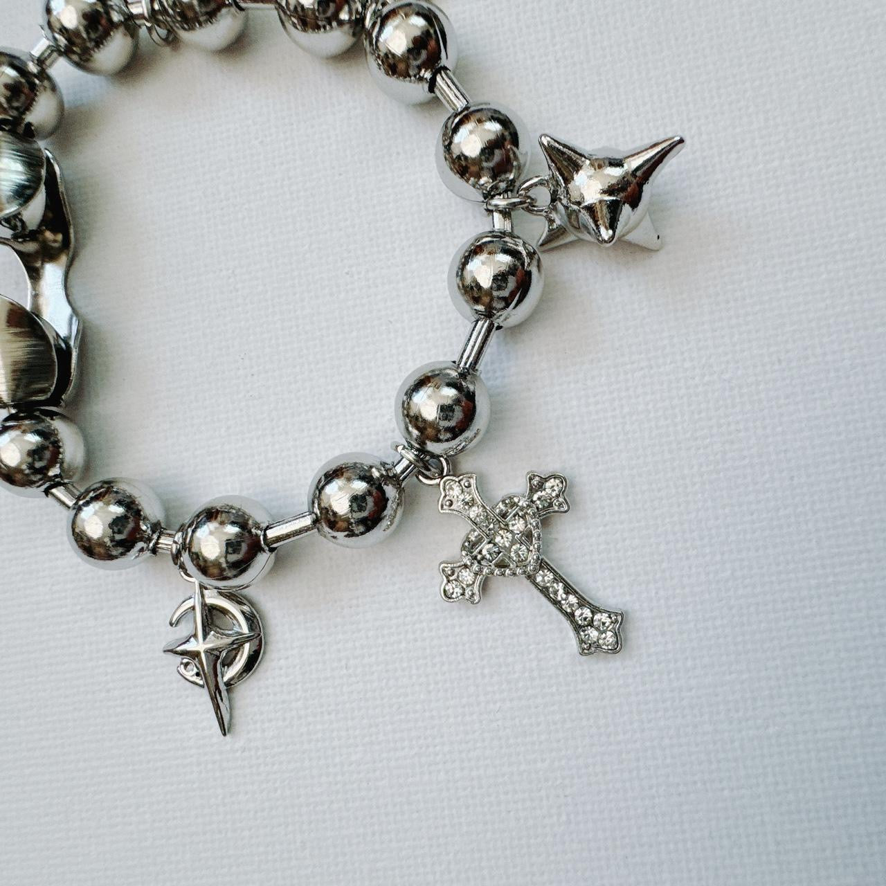 silver ball chain charm bracelet