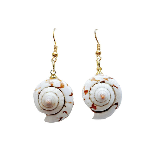 gold spiral shell earrings