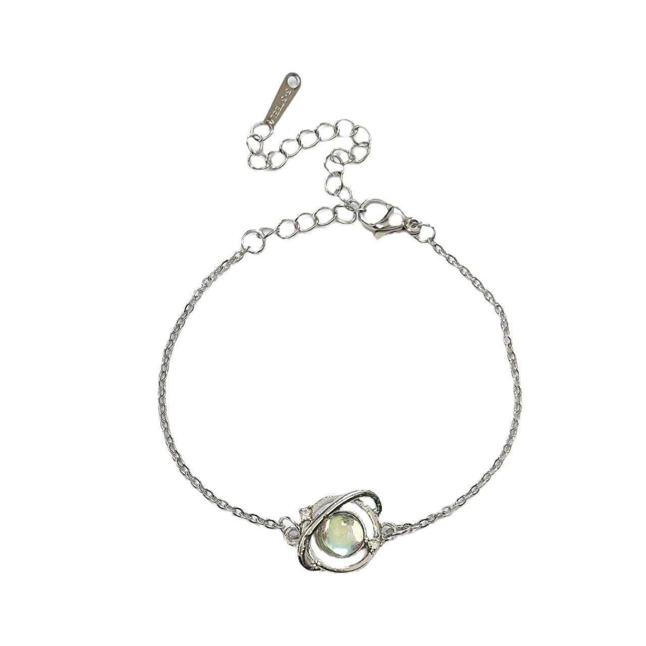 Silver Iridescent Planet Bracelet