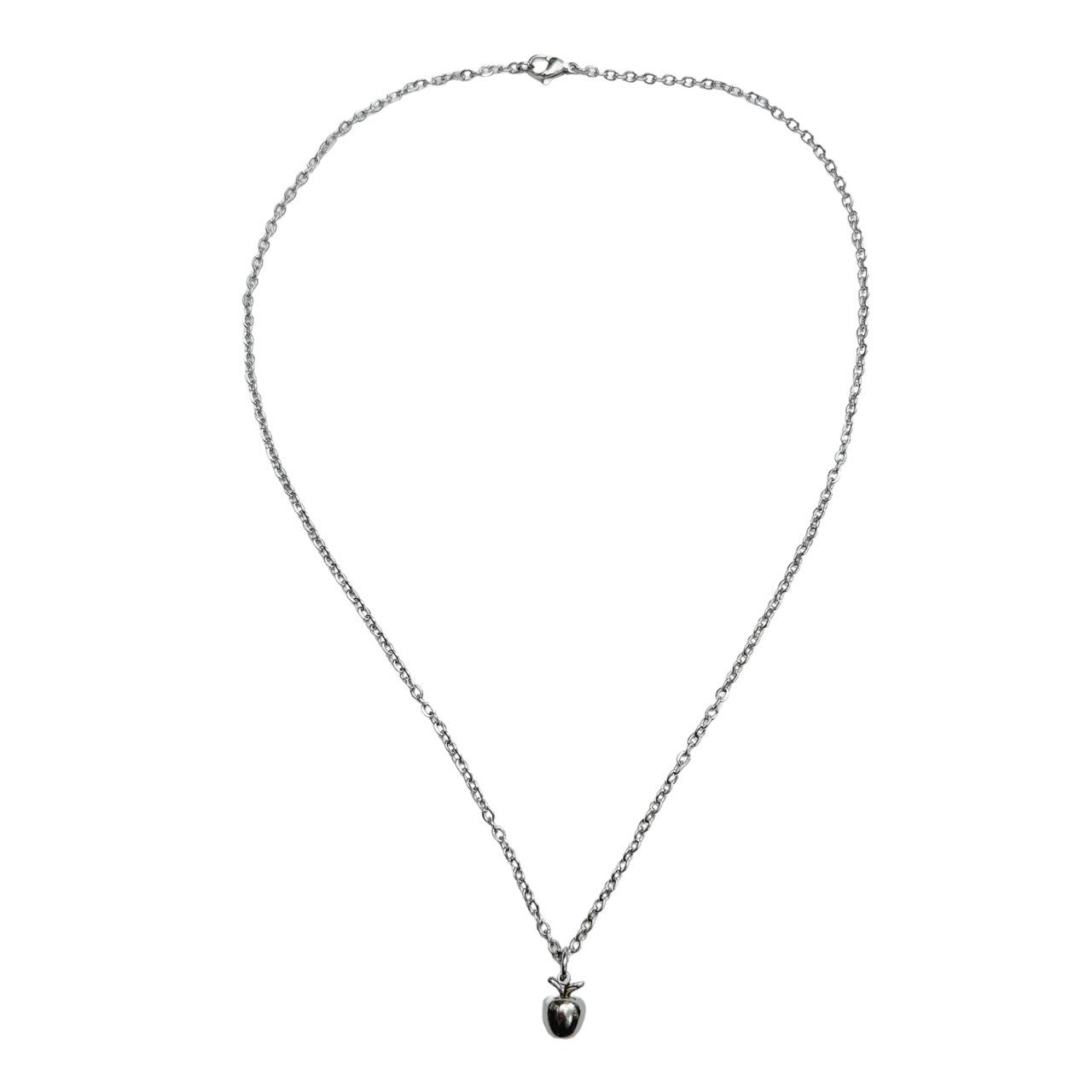 Silver Apple Necklace