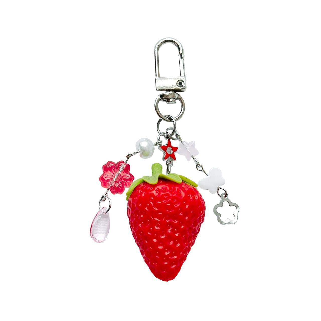 Strawberry Keychain - flower