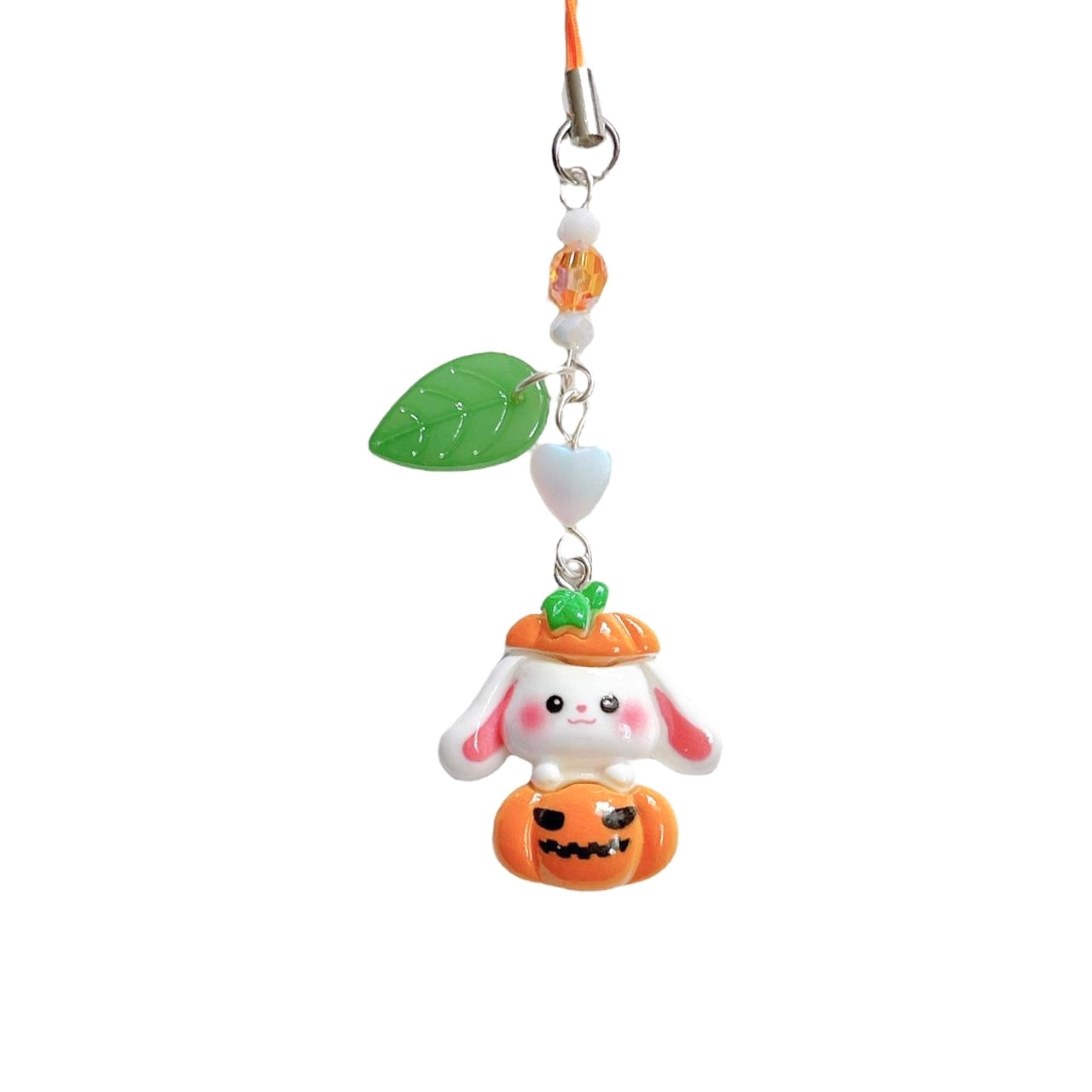 pumpkin bunny beaded phone charm 🎃🐇