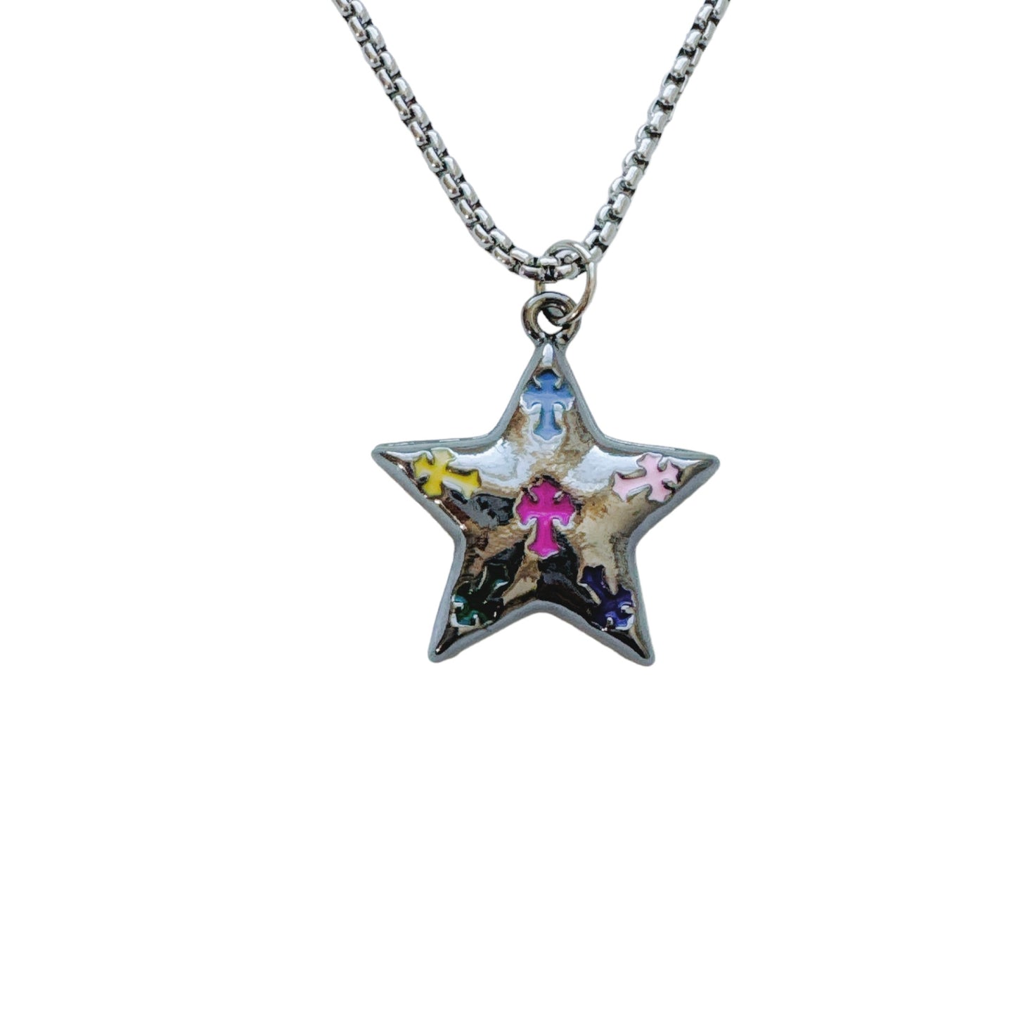 Star Cross Silver Necklace