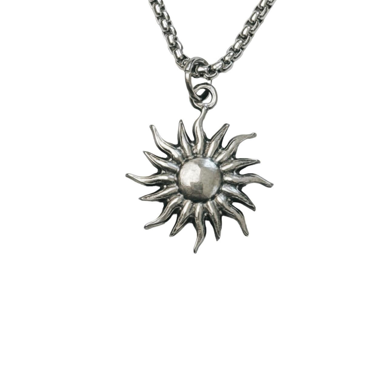 silver sun necklace