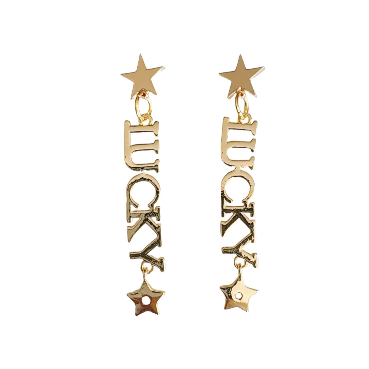 Gold Lucky Star Earrings