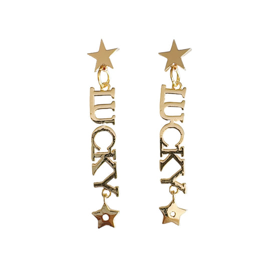 Gold Lucky Star Earrings