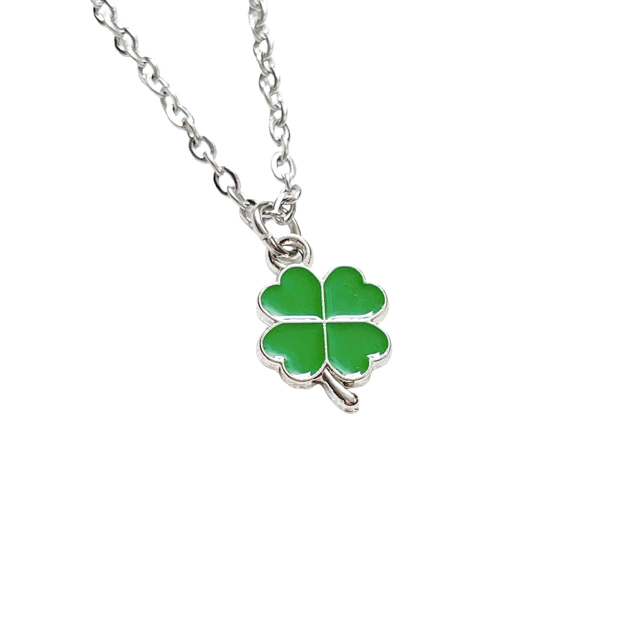 Green & Silver Clover Necklace