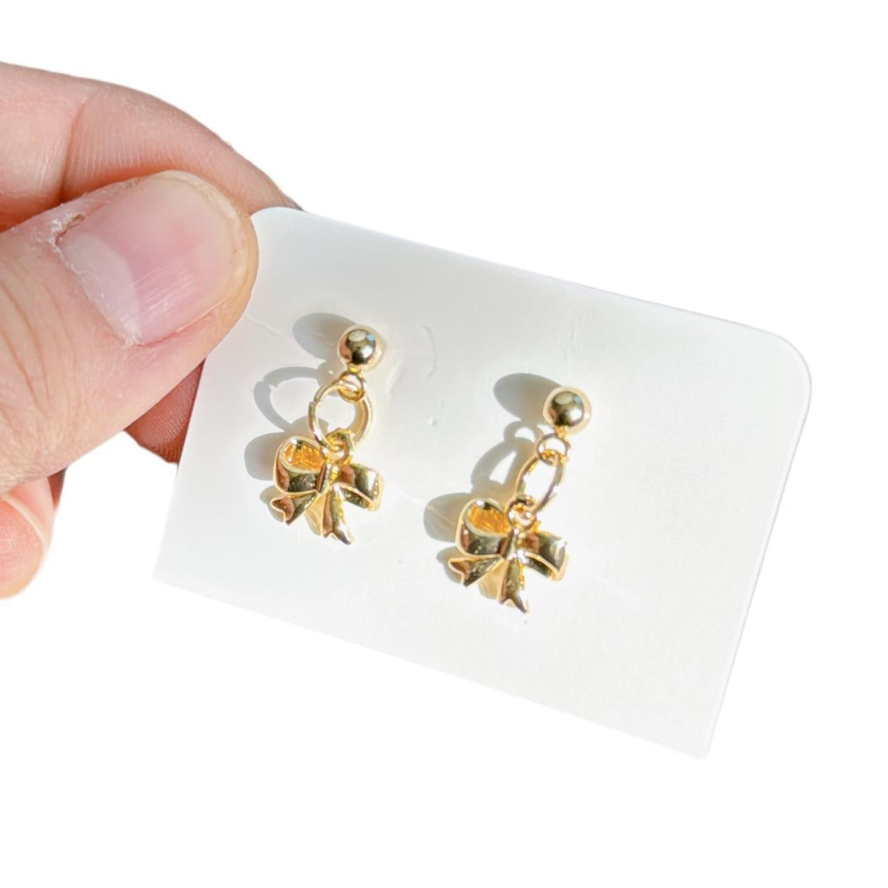 Dainty Gold Bow Earrings