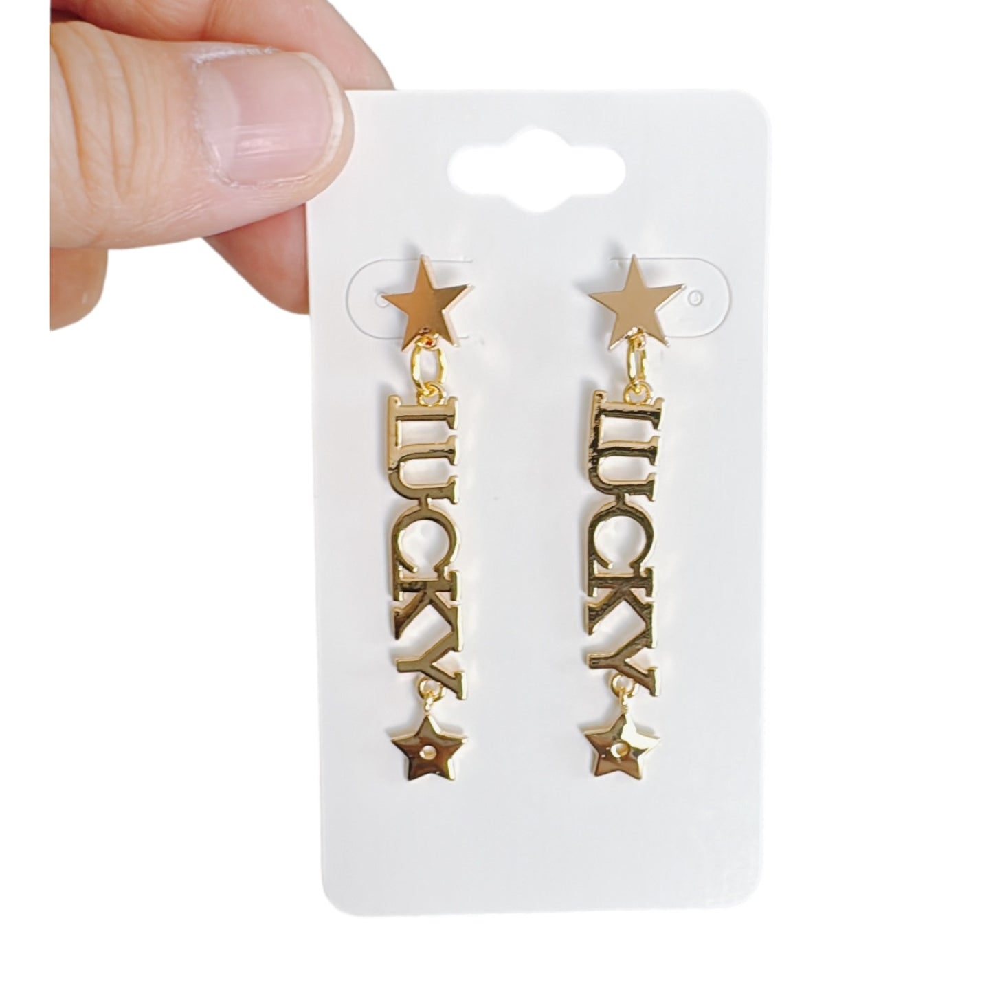 Gold Lucky Star Earrings