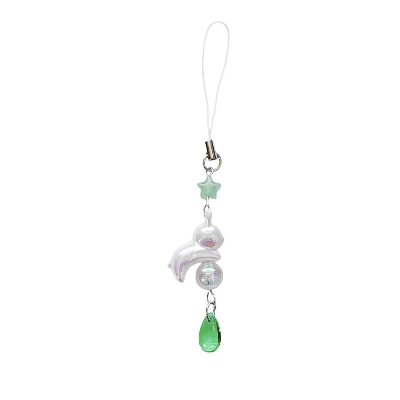 celestial bunny charm - white & green