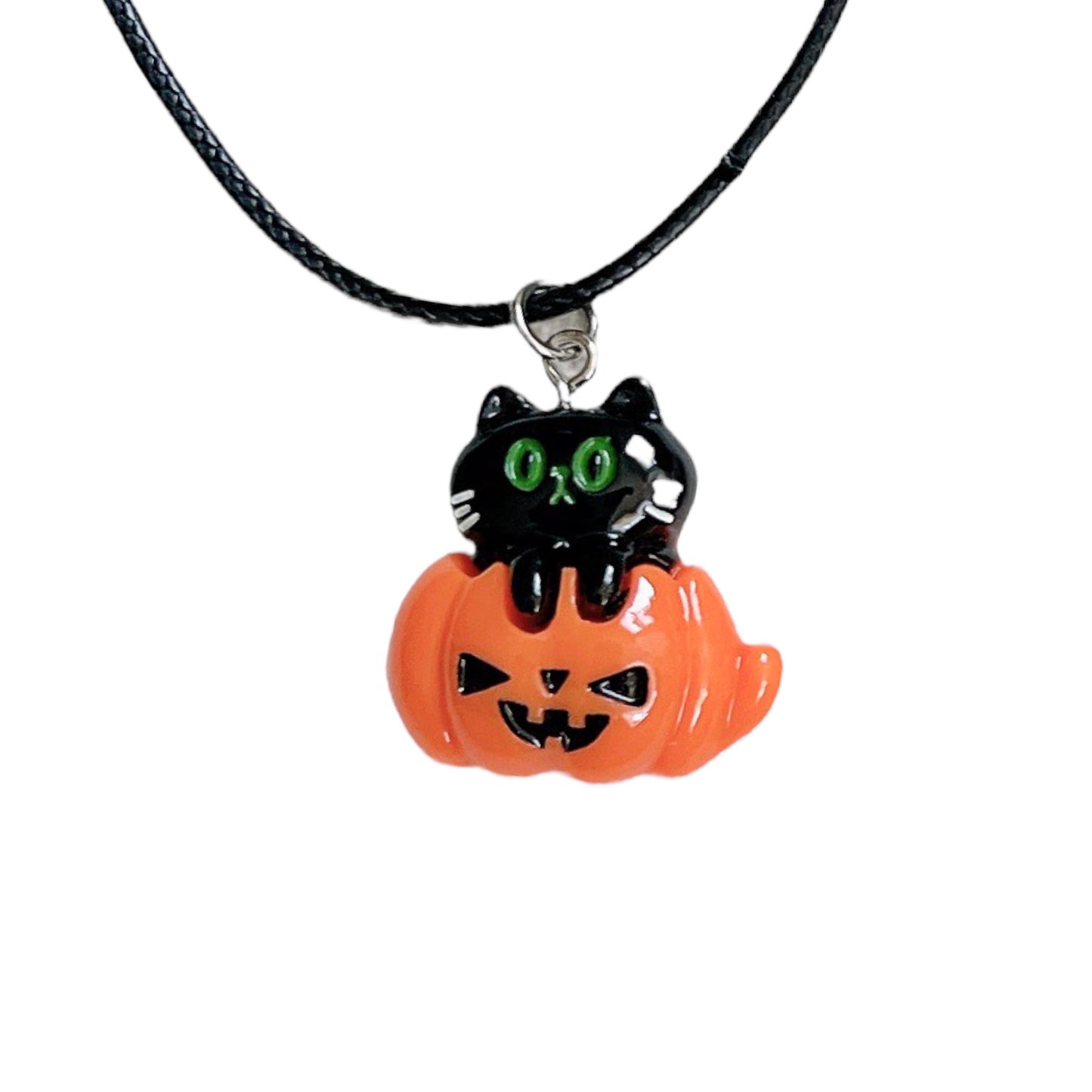 Pumpkin Cat Cord Necklace