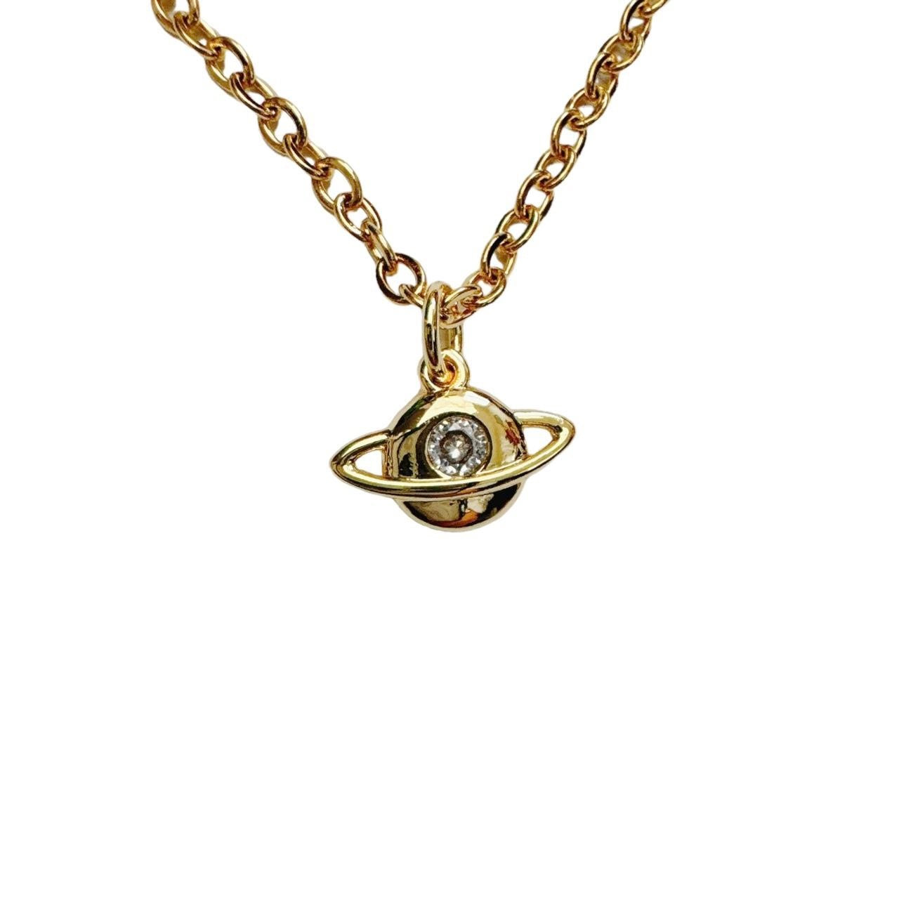 Gold Dainty Planet Necklace