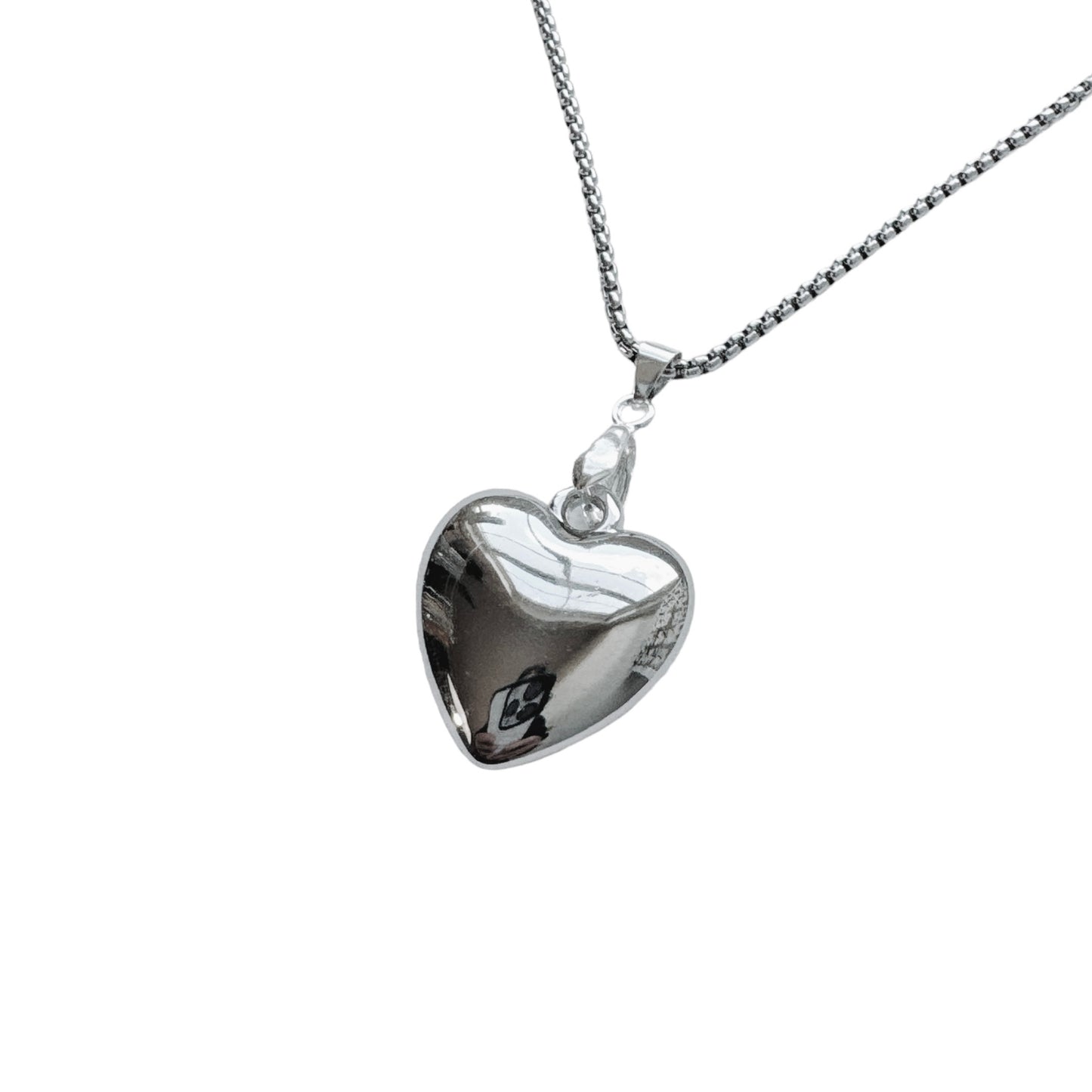 Silver Large Heart Necklace