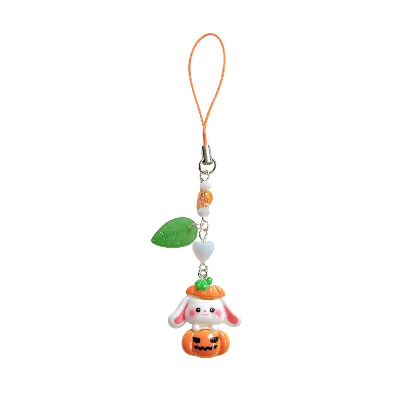 pumpkin bunny beaded phone charm 🎃🐇