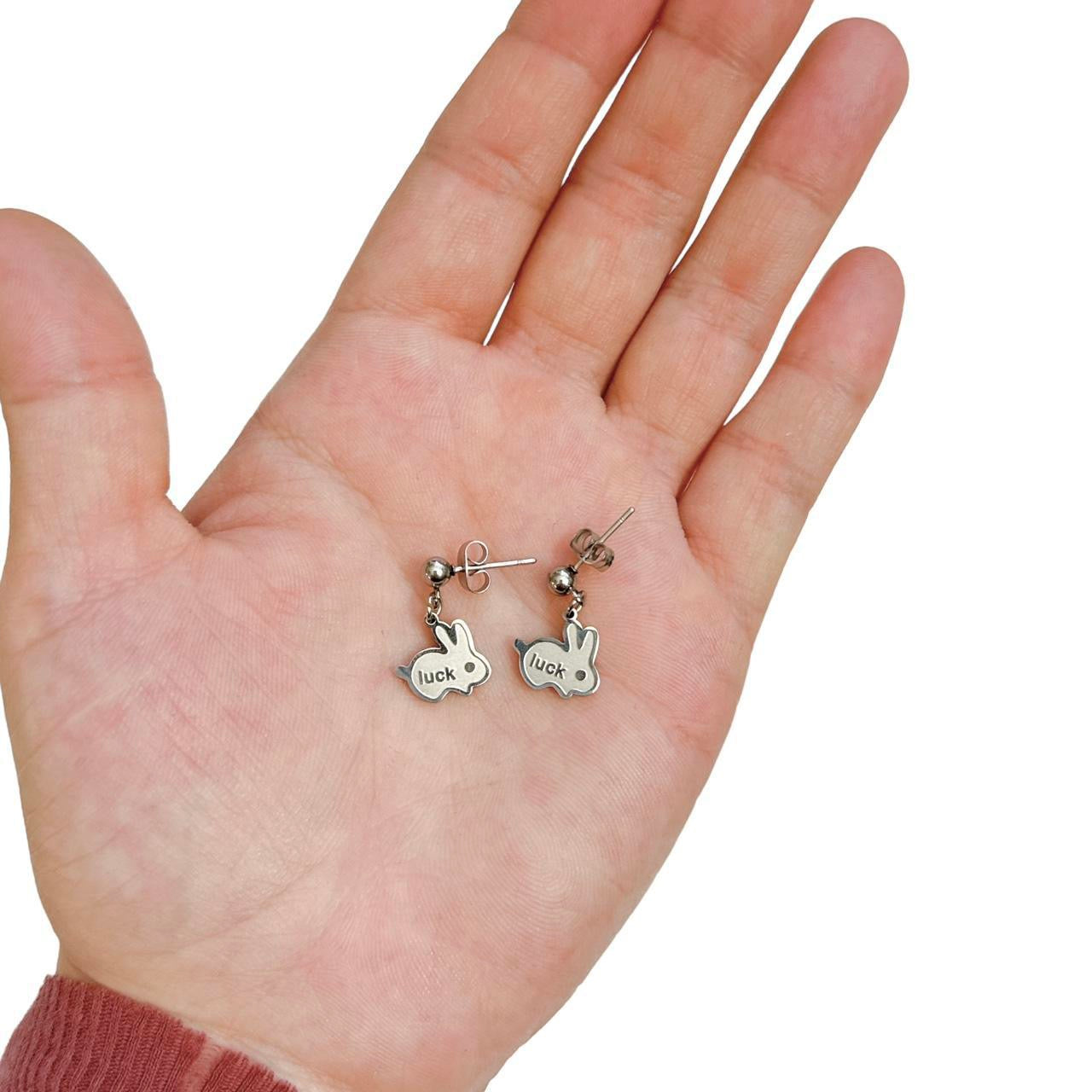 Silver Lucky Bunny Earrings