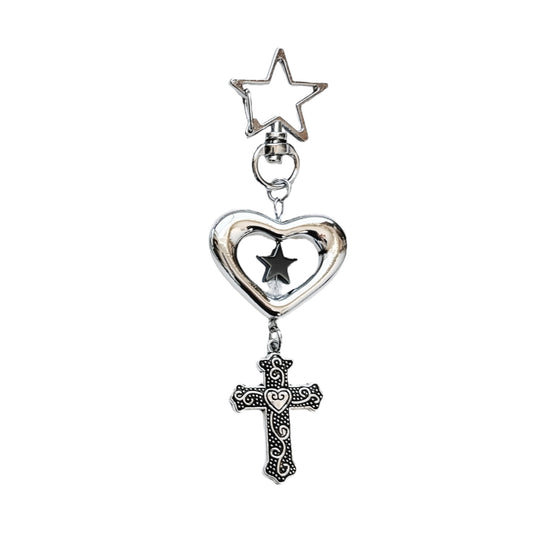 heart cross keychain - heart cross version