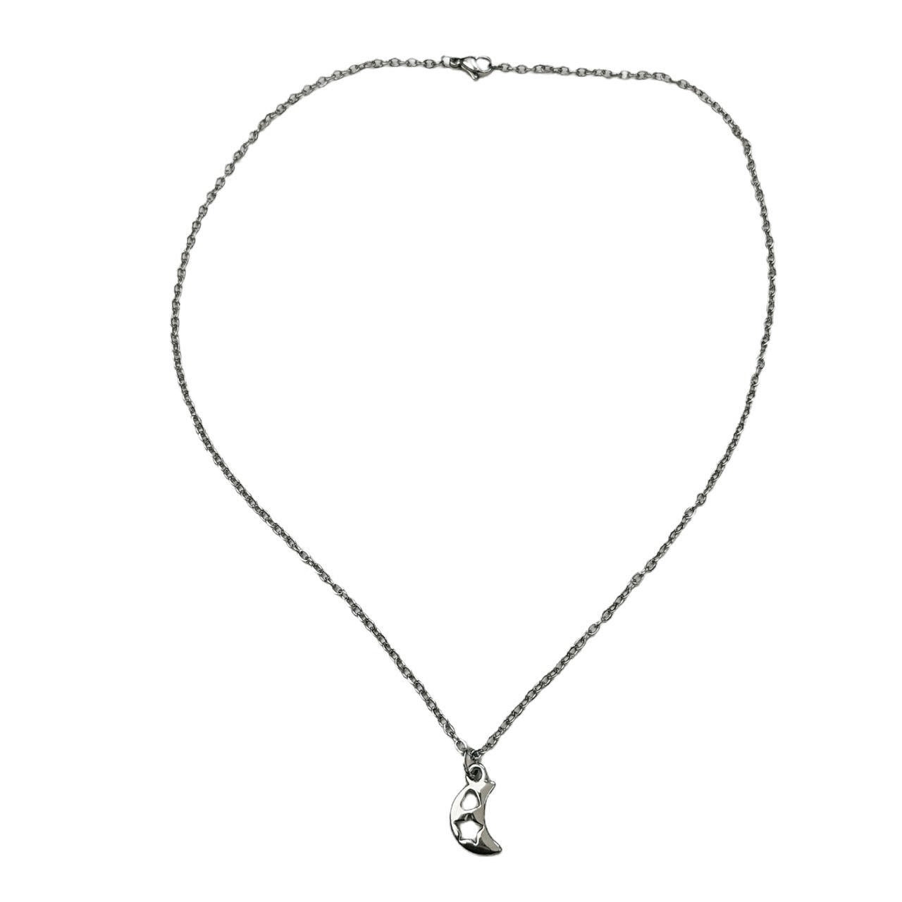 silver moon heart star necklace