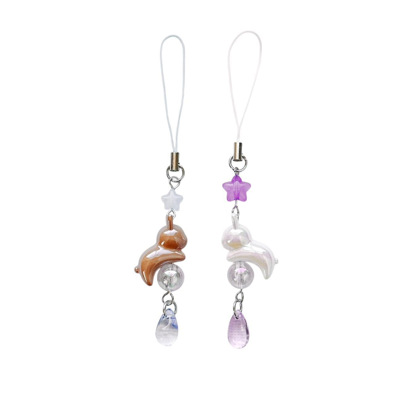 celestial bunny charm - white & purple