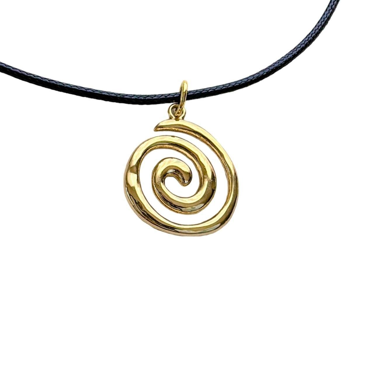 Gold Spiral Cord Necklace