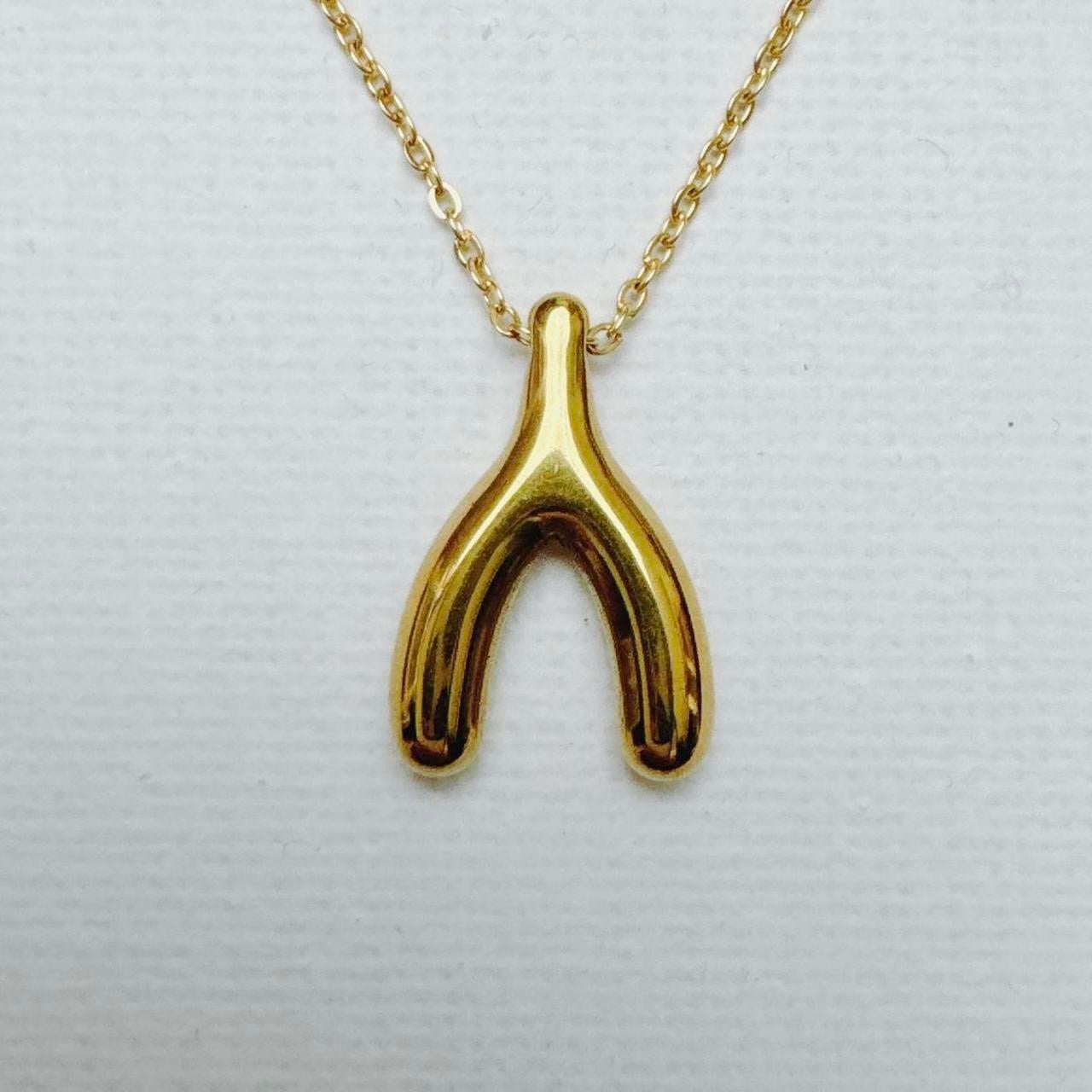 Gold Wishbone Necklace