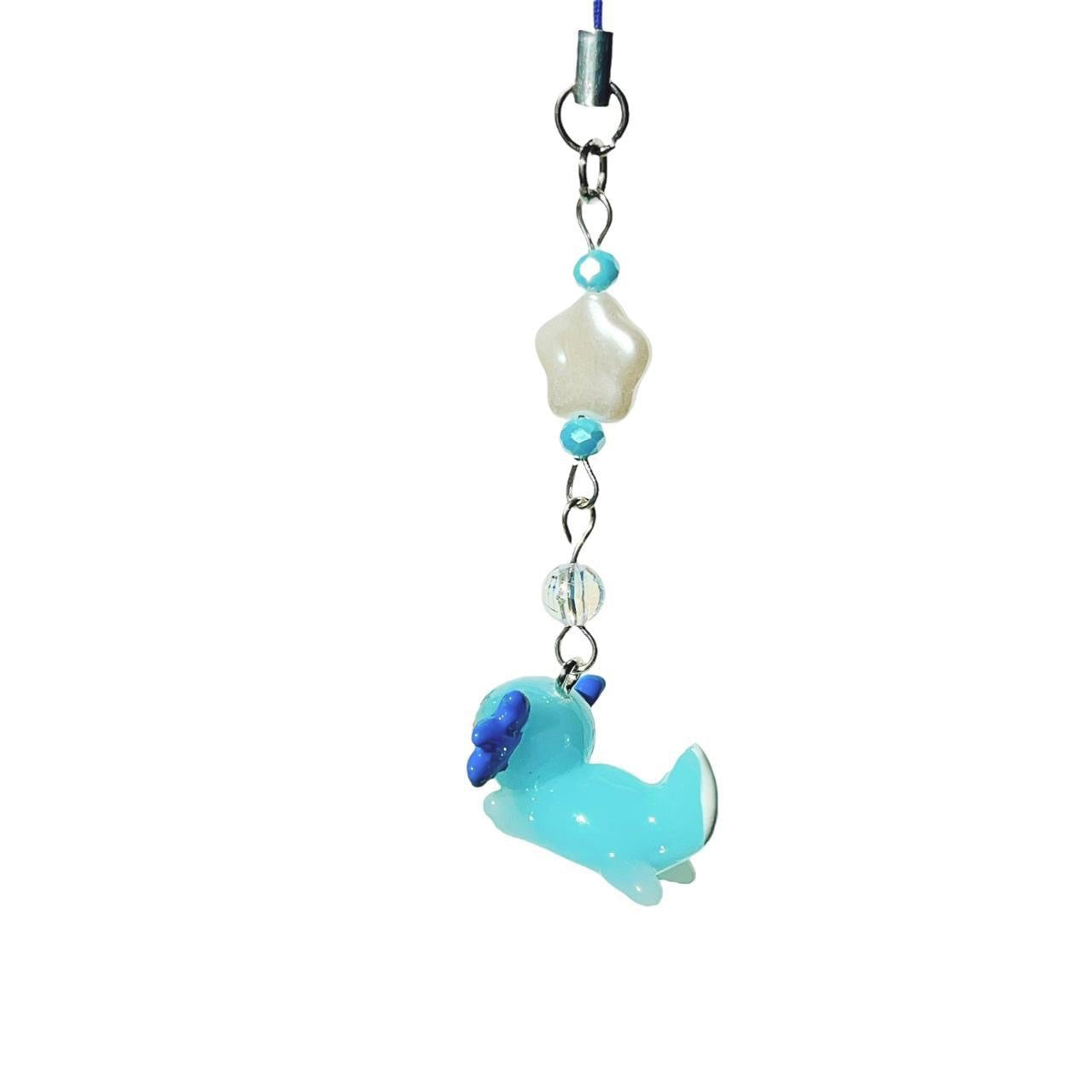 Blue Axolotl Phone Charm