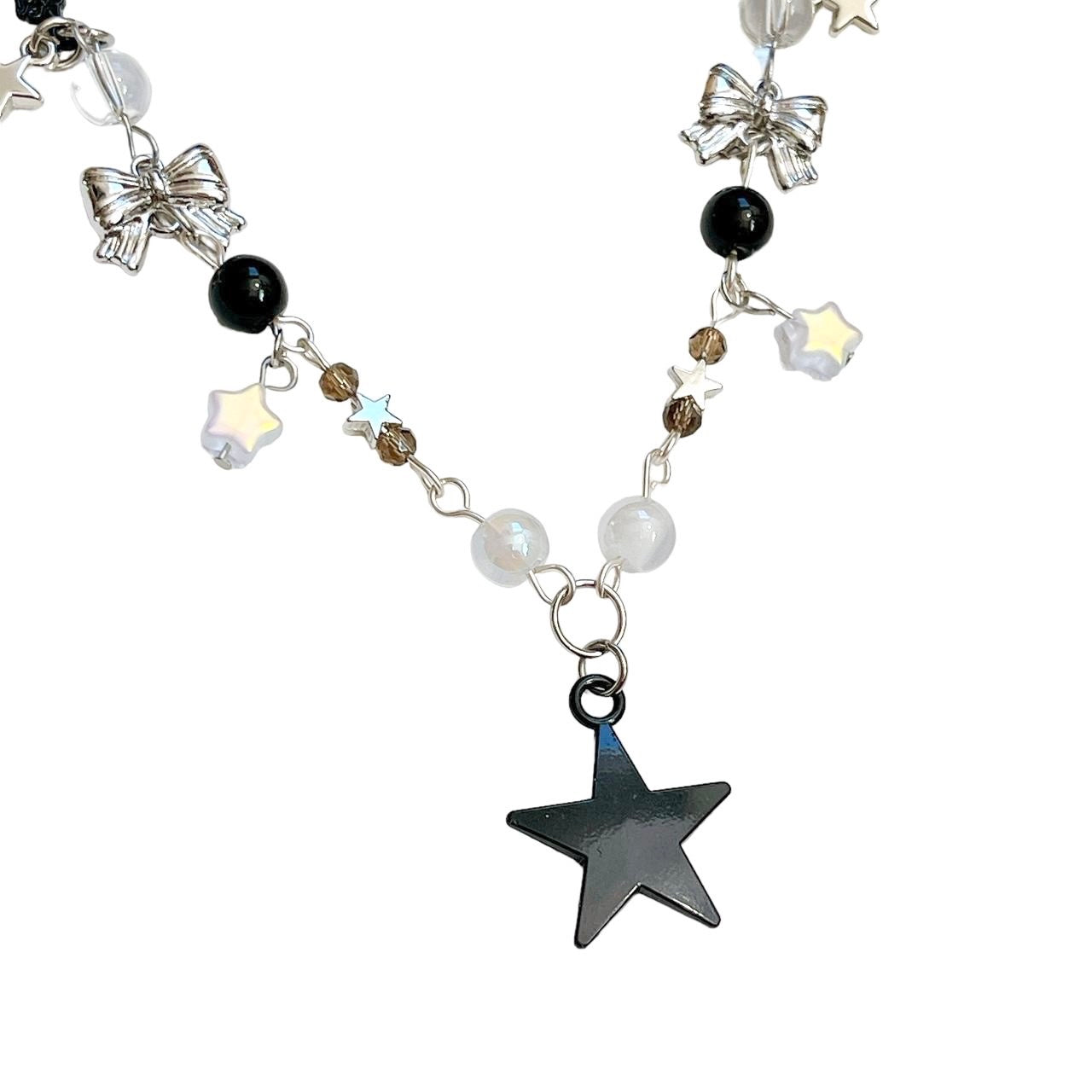 Black Star Beaded Necklace