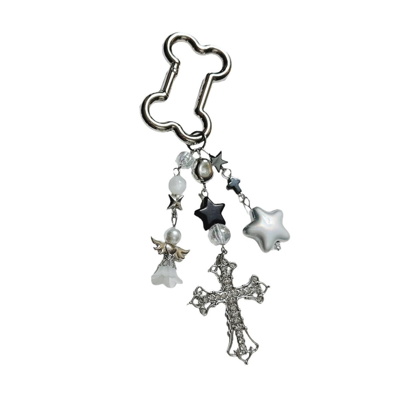 bone cross keychain